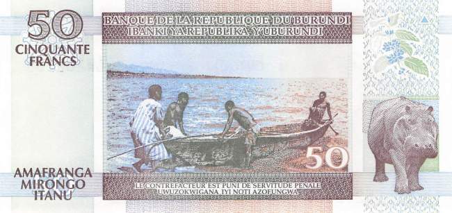 Burundi p36d 50 Francs 2003